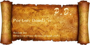 Porten Domán névjegykártya